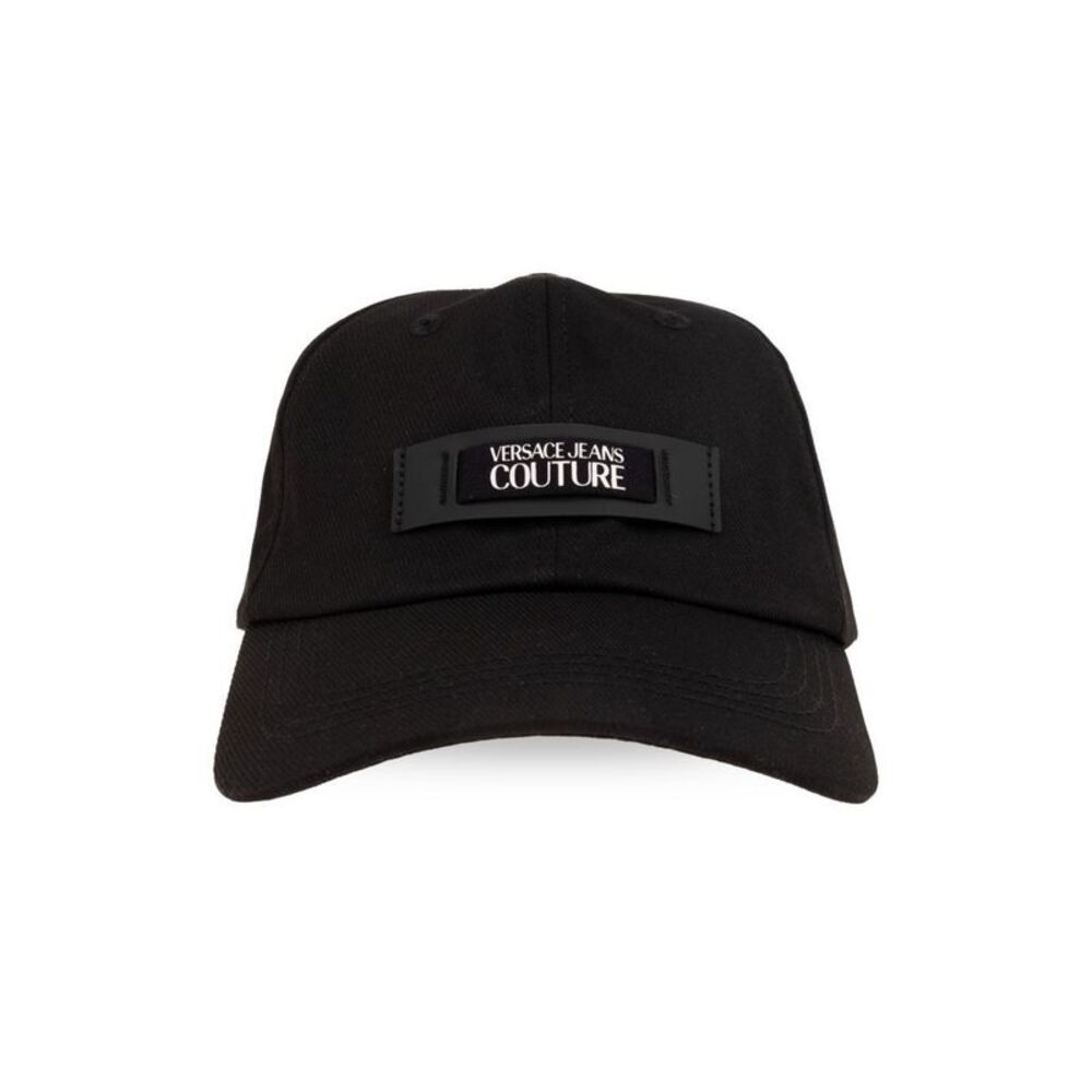 Versace Jeans Couture Black Logo Patch Baseball Cap – Cotton Hat-One Size